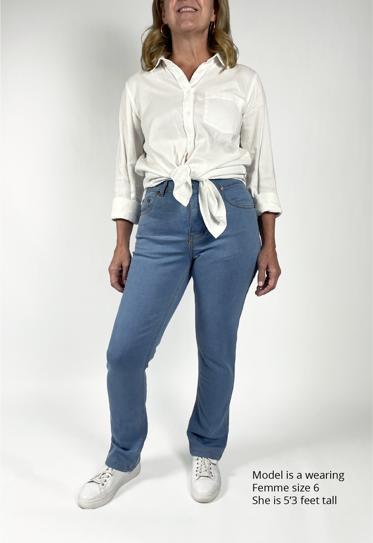 Front image of woman in say yes to the jeans, wearing